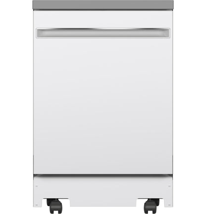 GPT225SGLWW GE® ENERGY STAR® 24" Stainless Steel Interior Portable Dishwasher with Sanitize Cycle