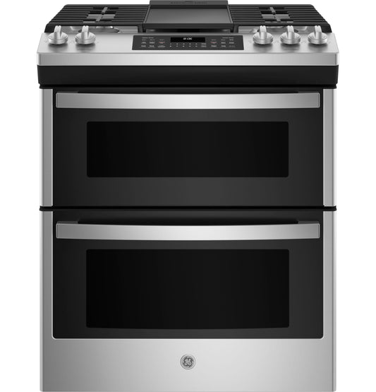 JGSS86SPSS GE 30" Slide-In Front Control Gas Double Oven Range