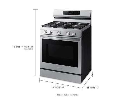 Samsung NX60A6711SS 6.0 cu. ft. Smart Freestanding Gas Range with No-Preheat Air Fry, Convection+ & Stainless Cooktop in Stainless Steel