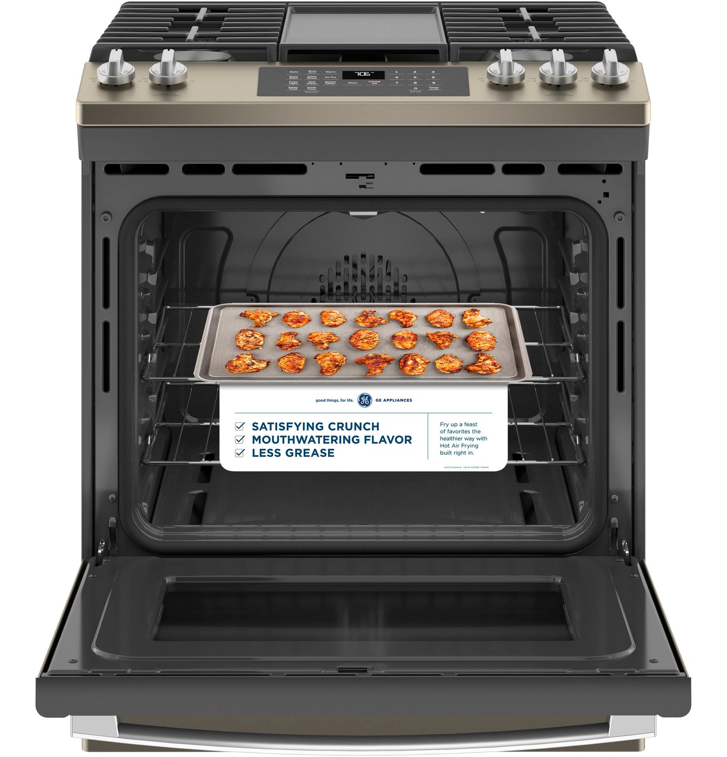 JGS760EPES GE® 30" Slide-In Front-Control Convection Gas Range with No Preheat Air Fry