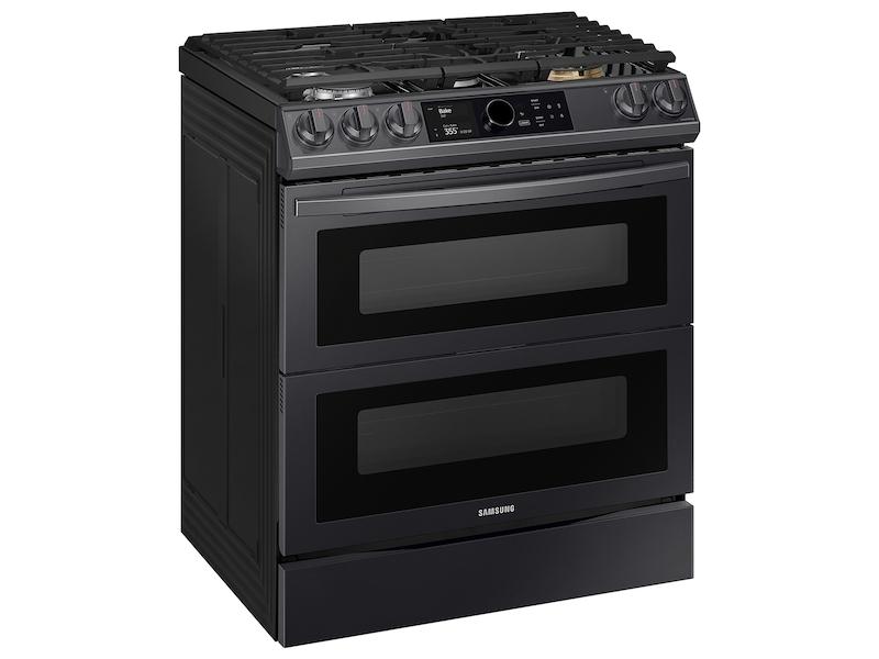 Samsung 6.3 cu. ft. Flex Duo™ Front Control Slide-in Dual Fuel Range with Smart Dial, Air Fry, and Wi-Fi in Black Stainless Steel