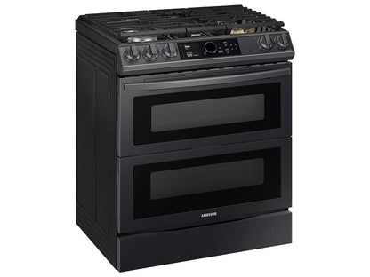 Samsung 6.3 cu. ft. Flex Duo™ Front Control Slide-in Dual Fuel Range with Smart Dial, Air Fry, and Wi-Fi in Black Stainless Steel