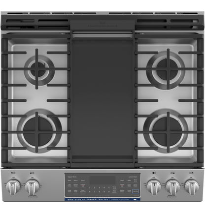 JGSS86SPSS GE 30" Slide-In Front Control Gas Double Oven Range