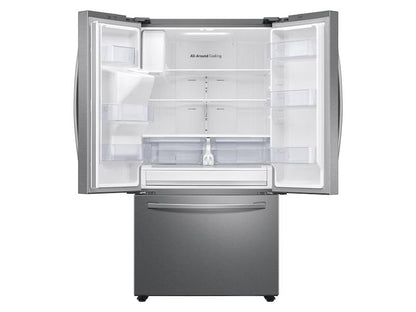 27 cu. ft. Large Capacity 3-Door French Door Refrigerator with External Water & Ice Dispenser in Stainless Steel