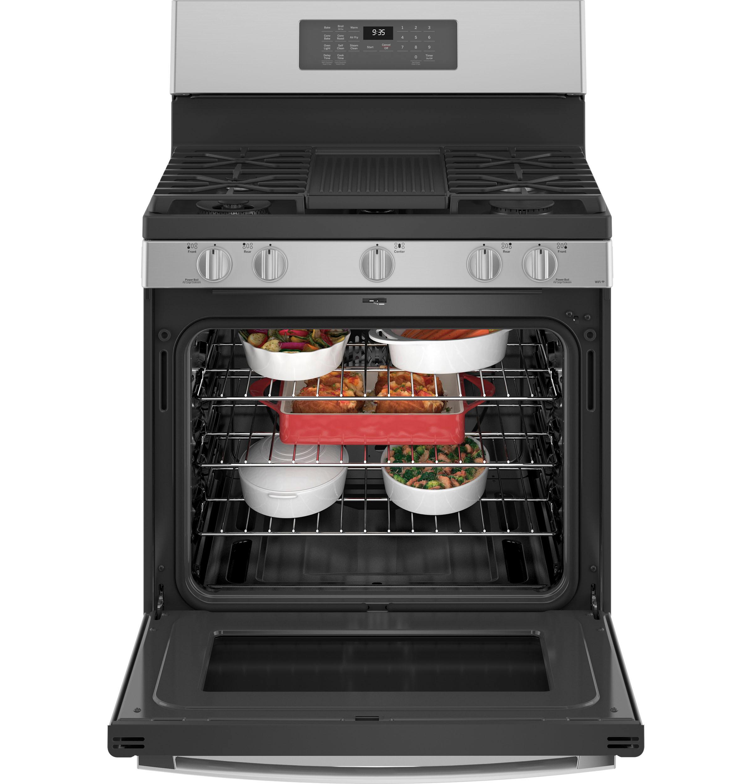 PGB935YPFS GE Profile™ Smart 30" Free-Standing Self Clean Gas Fingerprint Resistant Range with No Preheat Air Fry