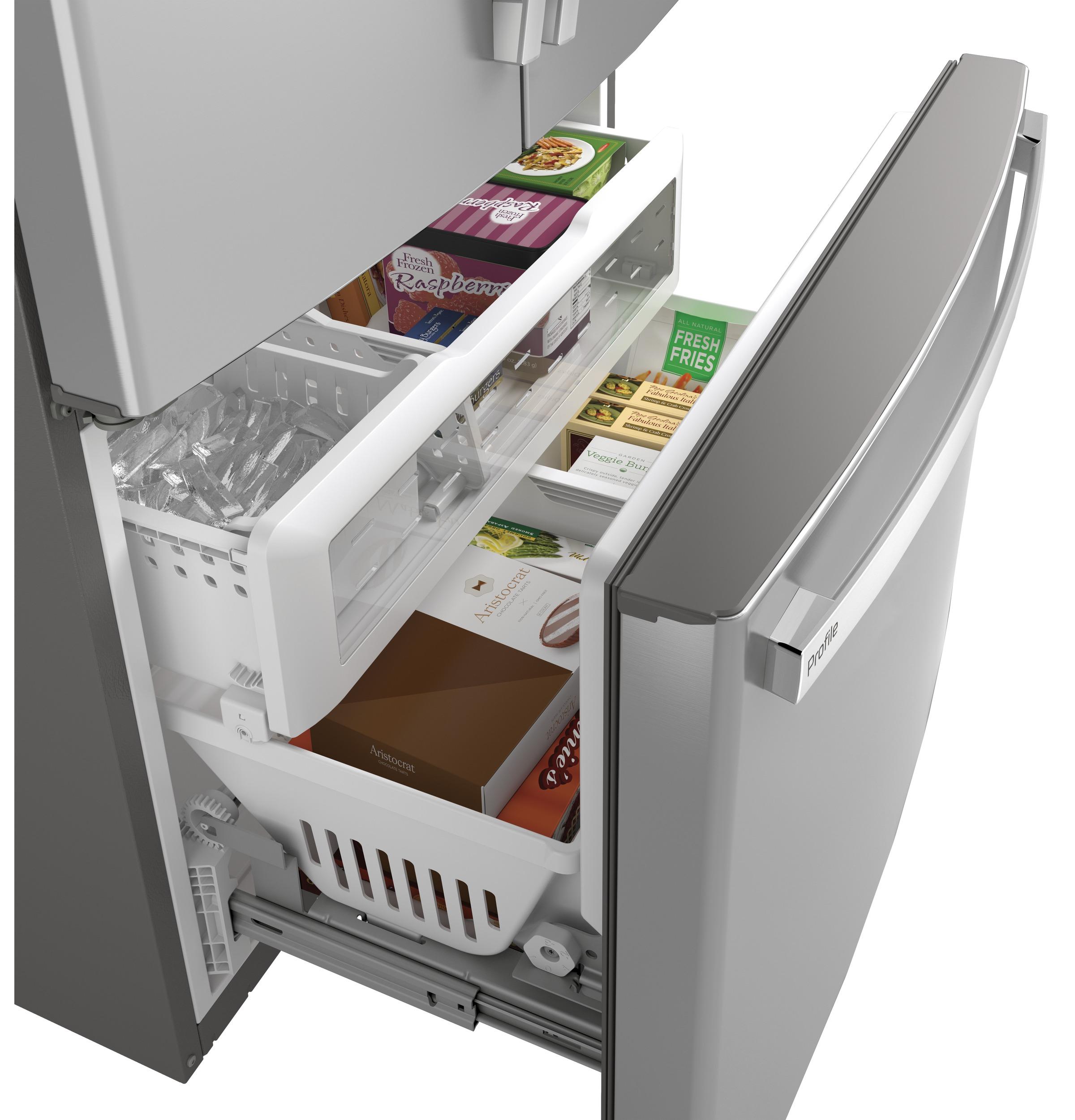 PWE23KYNFS GE Profile™ ENERGY STAR® 23.1 Cu. Ft. Counter-Depth Fingerprint Resistant French-Door Refrigerator