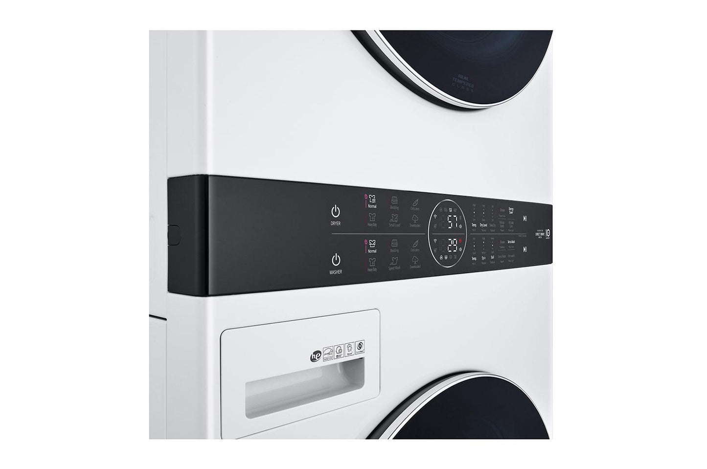 Lg WKEX200HWA Single Unit Front Load LG WashTower™ with Center Control™ 4.5 cu. ft. Washer and 7.4 cu. ft. Electric Dryer