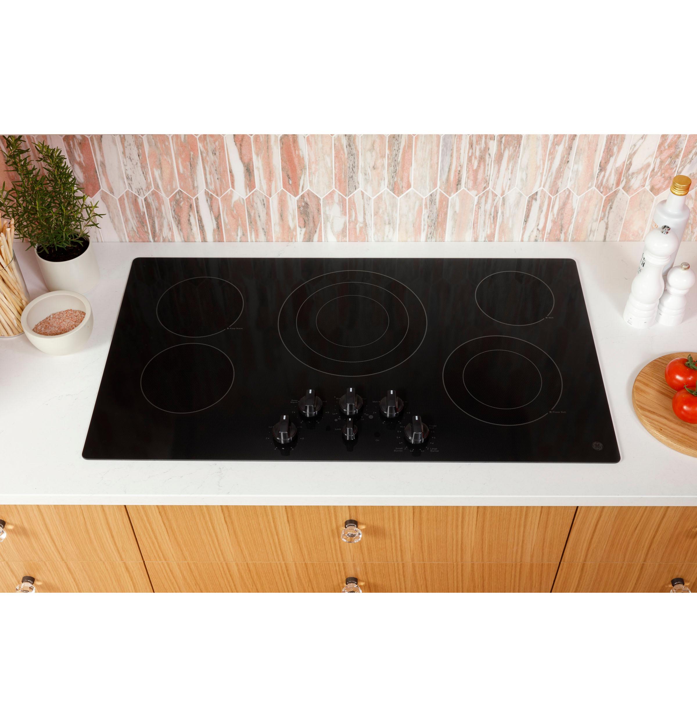 JEP5030DTBB GE® 30" Built-In knob Control Electric Cooktop