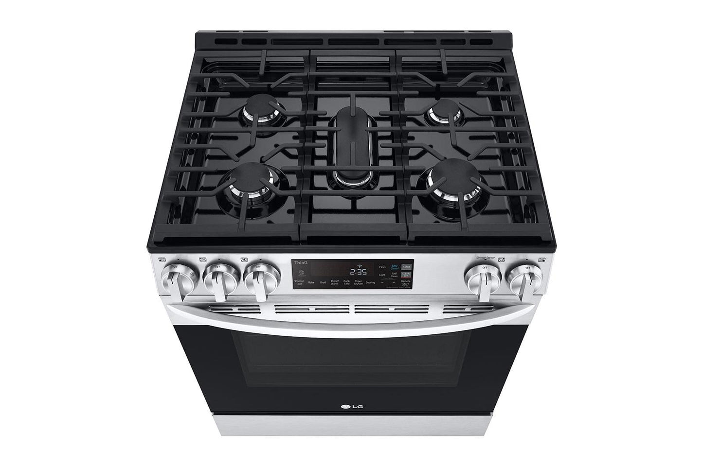 Lg LSGL5831F 5.8 cu.ft. Gas Single OvenSlide-in Range, EasyClean® plus Self Clean, ThinQ™, Printproof™ StainlessSteel