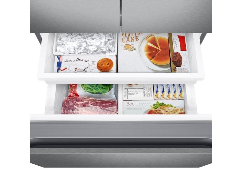Samsung 22 cu. ft. Smart 3-Door French Door Refrigerator with External Water Dispenser in Fingerprint Resistant Stainless Steel