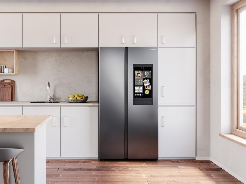 Samsung RS28A5F61SG 27.3 cu. ft. Smart Side-by-Side Refrigerator with Family Hub™ in Black Stainless Steel