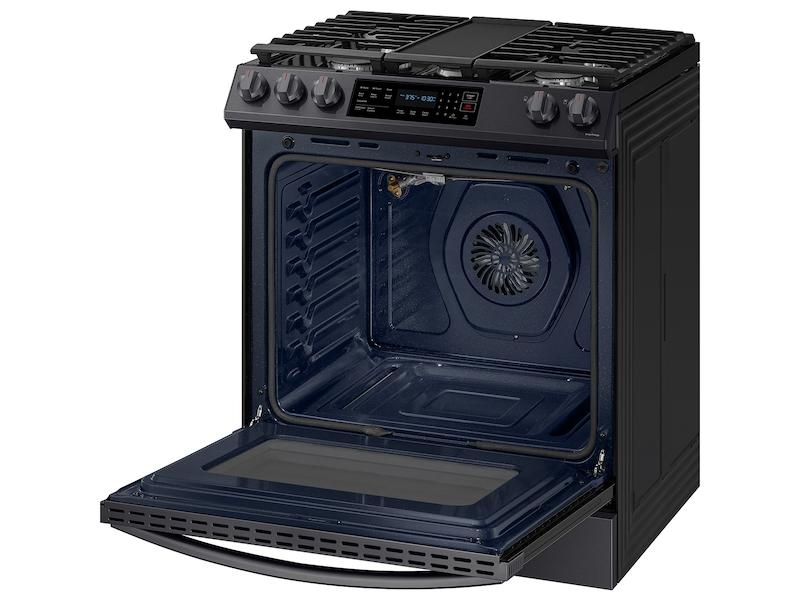6.0 cu. ft. Smart Slide-in Gas Range with Convection in Black Stainless Steel