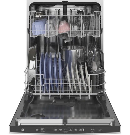 GE® Fingerprint Resistant Top Control with Stainless Steel Interior Dishwasher with Sanitize Cycle & Dry Boost