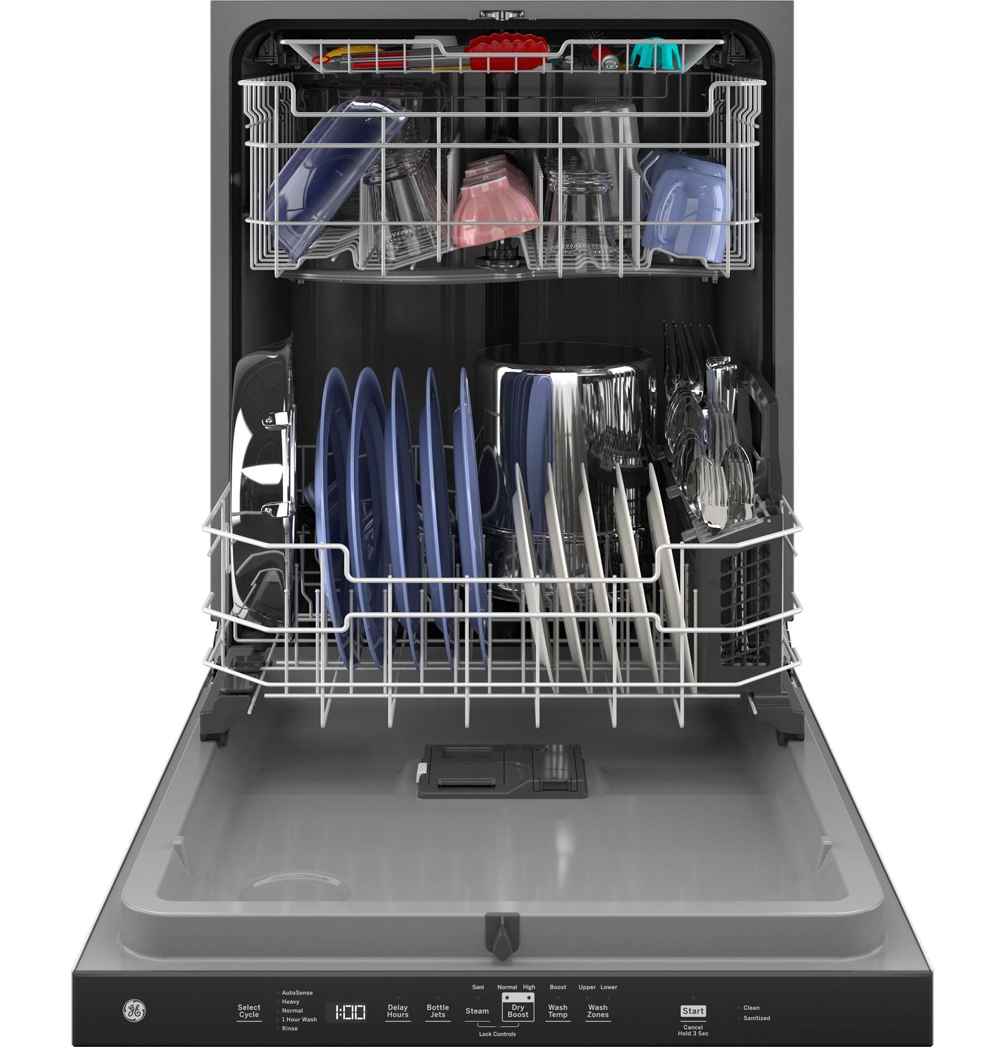 GDP630PGRWW GE® ENERGY STAR® Top Control with Plastic Interior Dishwasher with Sanitize Cycle & Dry Boost