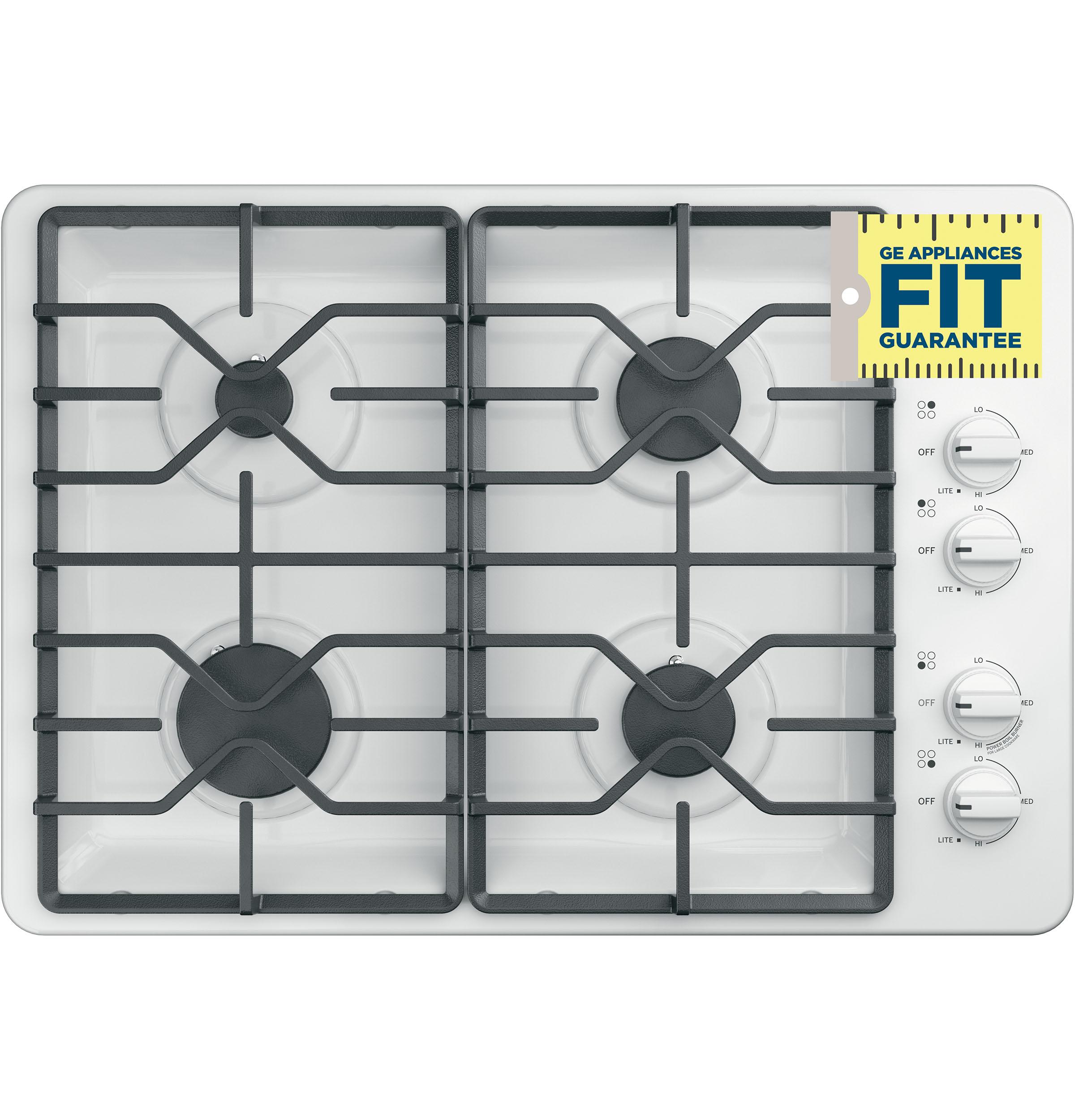 JGP3030DLWW GE® 30" Built-In Gas Cooktop with Dishwasher-Safe Grates