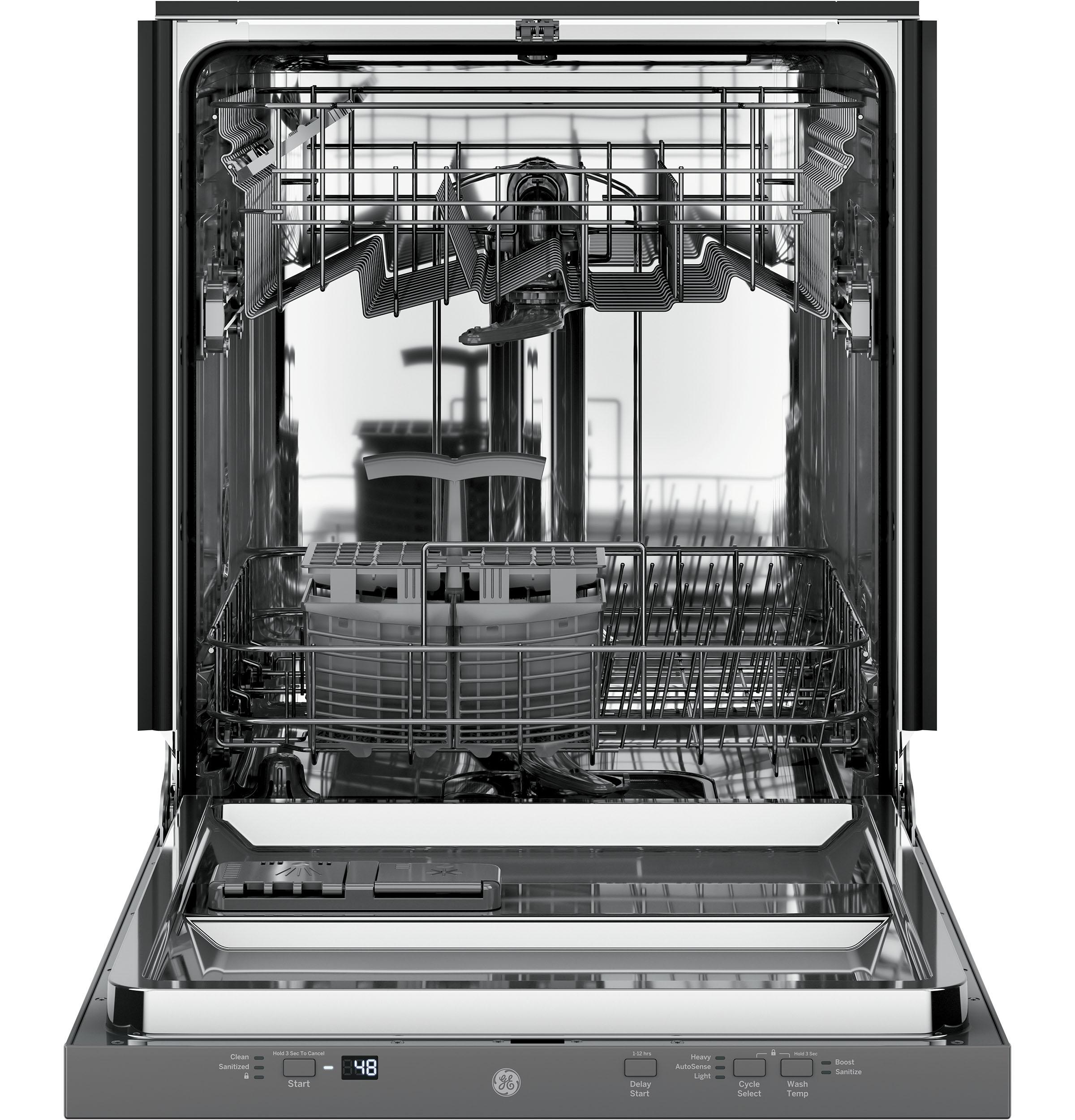 GE® Top Control with Stainless Steel Interior Dishwasher with