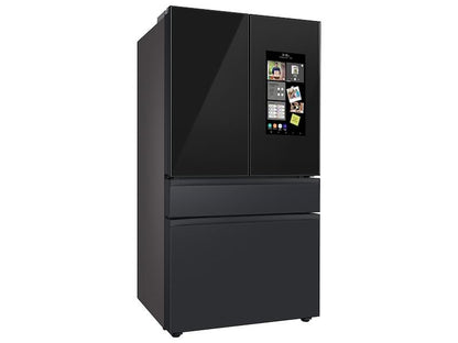 Samsung RF29BB89008MAA Bespoke 4-Door French Door Refrigerator (29 cu. ft.) - with Top Left and Family Hub™ Panel in Charcoal Glass - and Matte Black Steel Middle and Bottom Door Panels