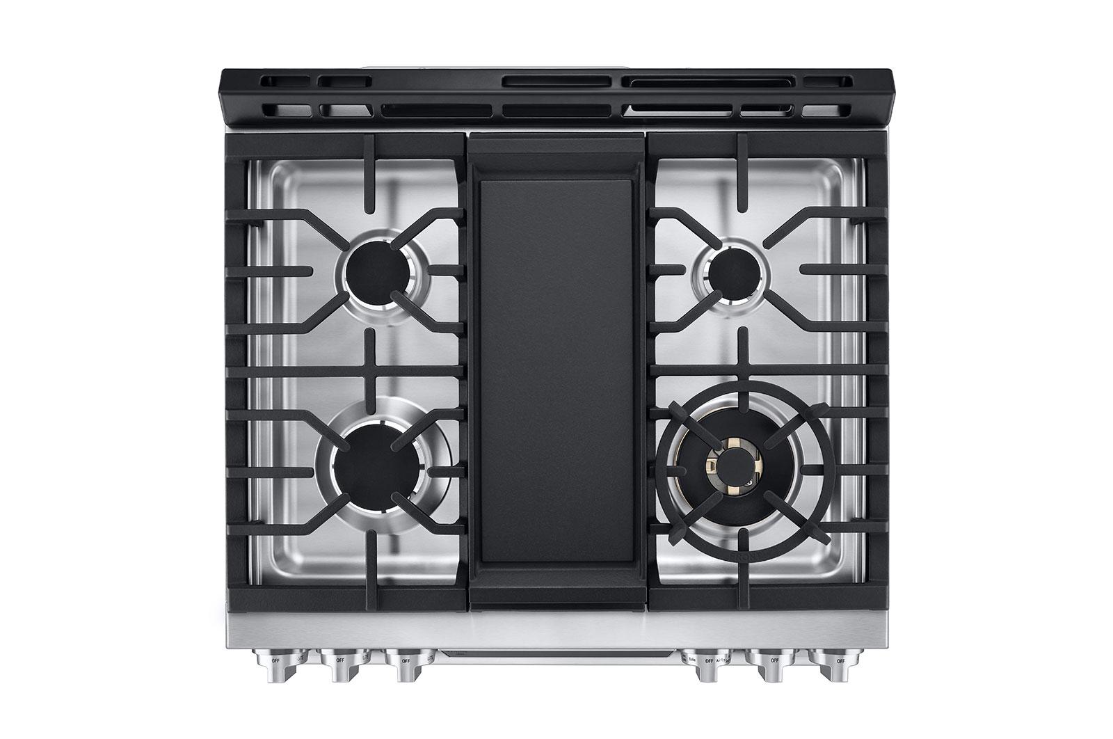 Lg 6.3 cu. ft. Smart wi-fi Dual Fuel Slide-in Range with ProBake Convection® and EasyClean®