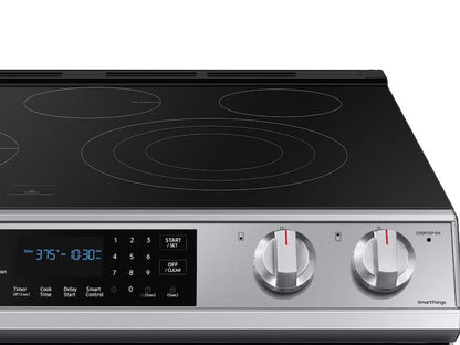 Samsung 6.3 cu. ft. Smart Slide-in Electric Range with Air Fry in Stainless Steel