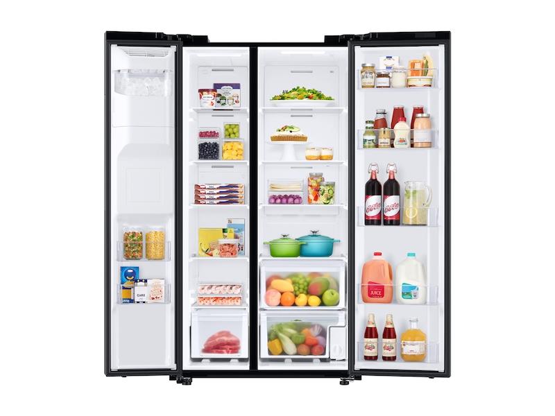 Samsung 27.4 cu. ft. Large Capacity Side-by-Side Refrigerator in Black Stainless Steel