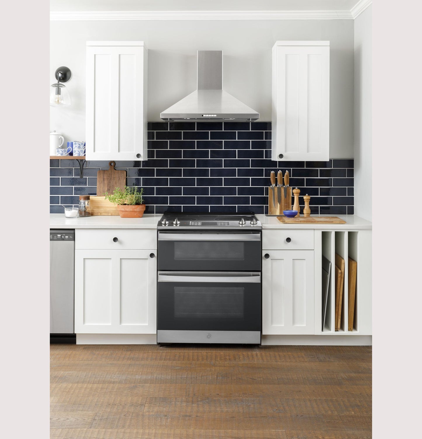 JSS86SPSS GE 30" Slide-In Electric Convection Double Oven Range
