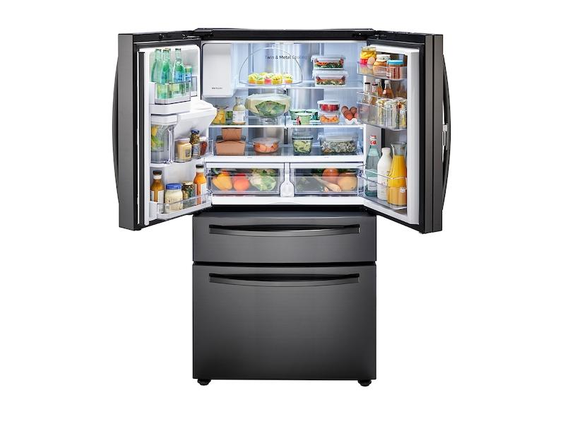 22 cu. ft. Food Showcase Counter Depth 4-Door French Door Refrigerator in Black Stainless Steel