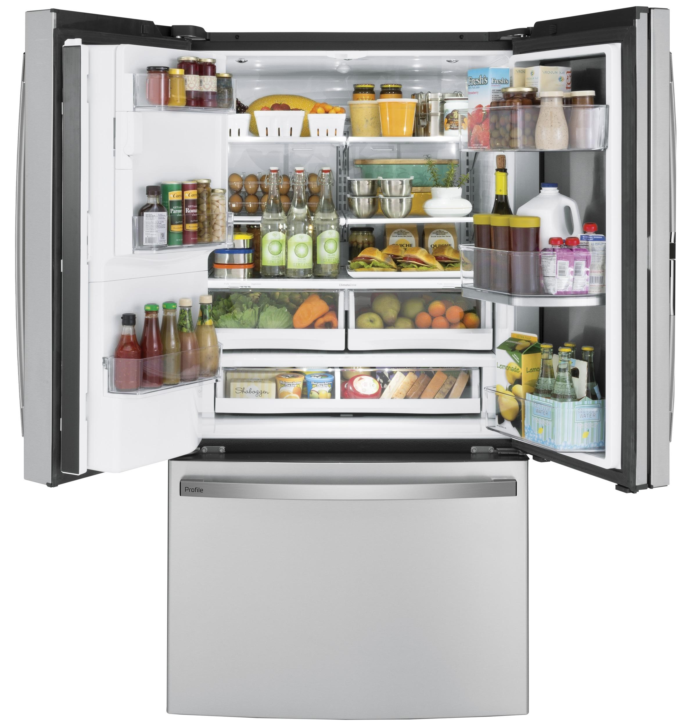 PFD28KYNFS GE Profile™ 27.7 Cu. Ft. Fingerprint Resistant French-Door Refrigerator with Door In Door and Hands-Free AutoFill