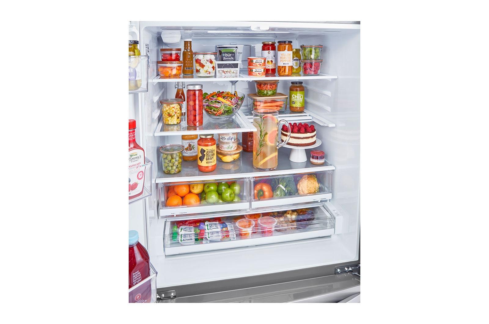 Lg LRMXC2206S 22 cu ft. Smart Counter Depth Double Freezer Refrigerator with Craft Ice™