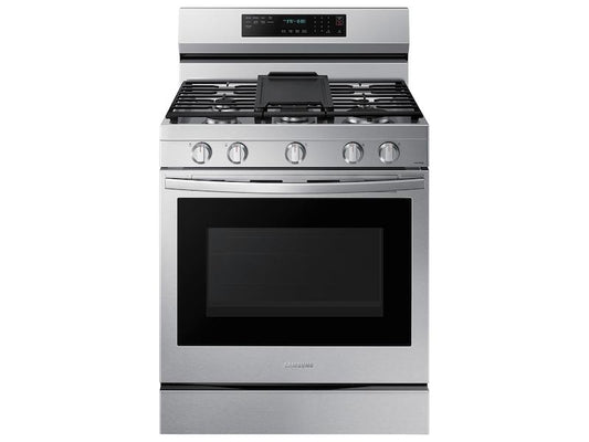 Samsung NX60A6711SS 6.0 cu. ft. Smart Freestanding Gas Range with No-Preheat Air Fry, Convection+ & Stainless Cooktop in Stainless Steel