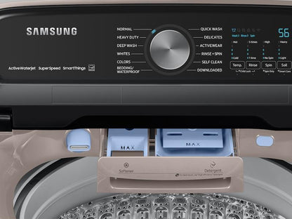Samsung WA52A5500AC 5.2 cu. ft. Large Capacity Smart Top Load Washer with Super Speed Wash in Champagne