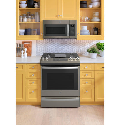 JGS760EPES GE® 30" Slide-In Front-Control Convection Gas Range with No Preheat Air Fry