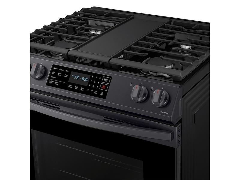 6.0 cu. ft. Smart Slide-in Gas Range with Convection in Black Stainless Steel