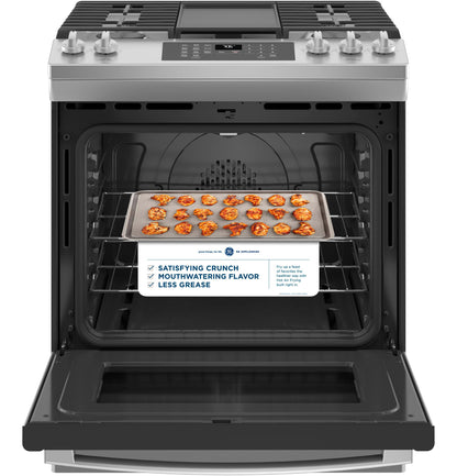 JGS760SPSS GE® 30" Slide-In Front-Control Convection Gas Range with No Preheat Air Fry