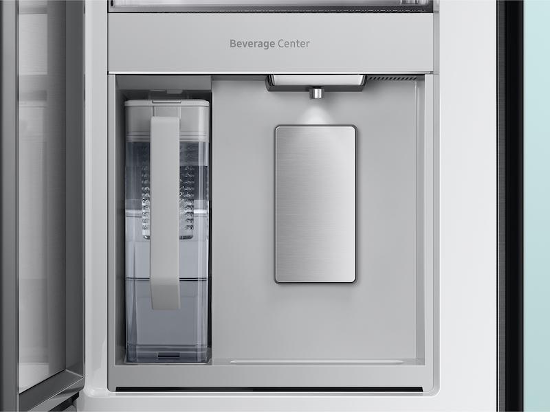 Samsung RF29BB86004MAA Bespoke 4-Door French Door Refrigerator (29 cu. ft.) with Beverage Center™ in Morning Blue Glass Top Panels and White Glass Middle and Bottom Panels