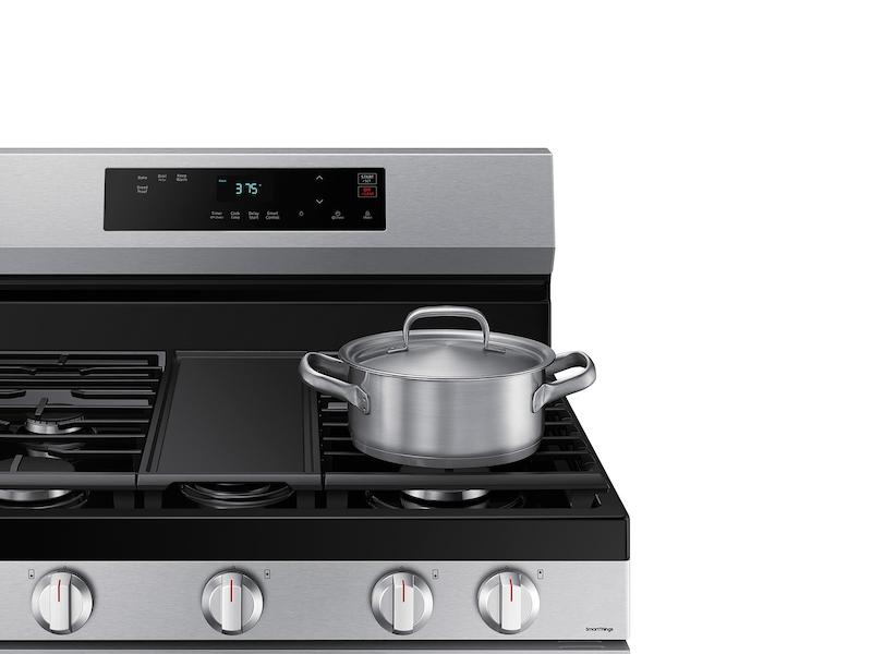 Samsung 6.0 cu. ft. Smart Freestanding Gas Range with Integrated Griddle in Stainless Steel