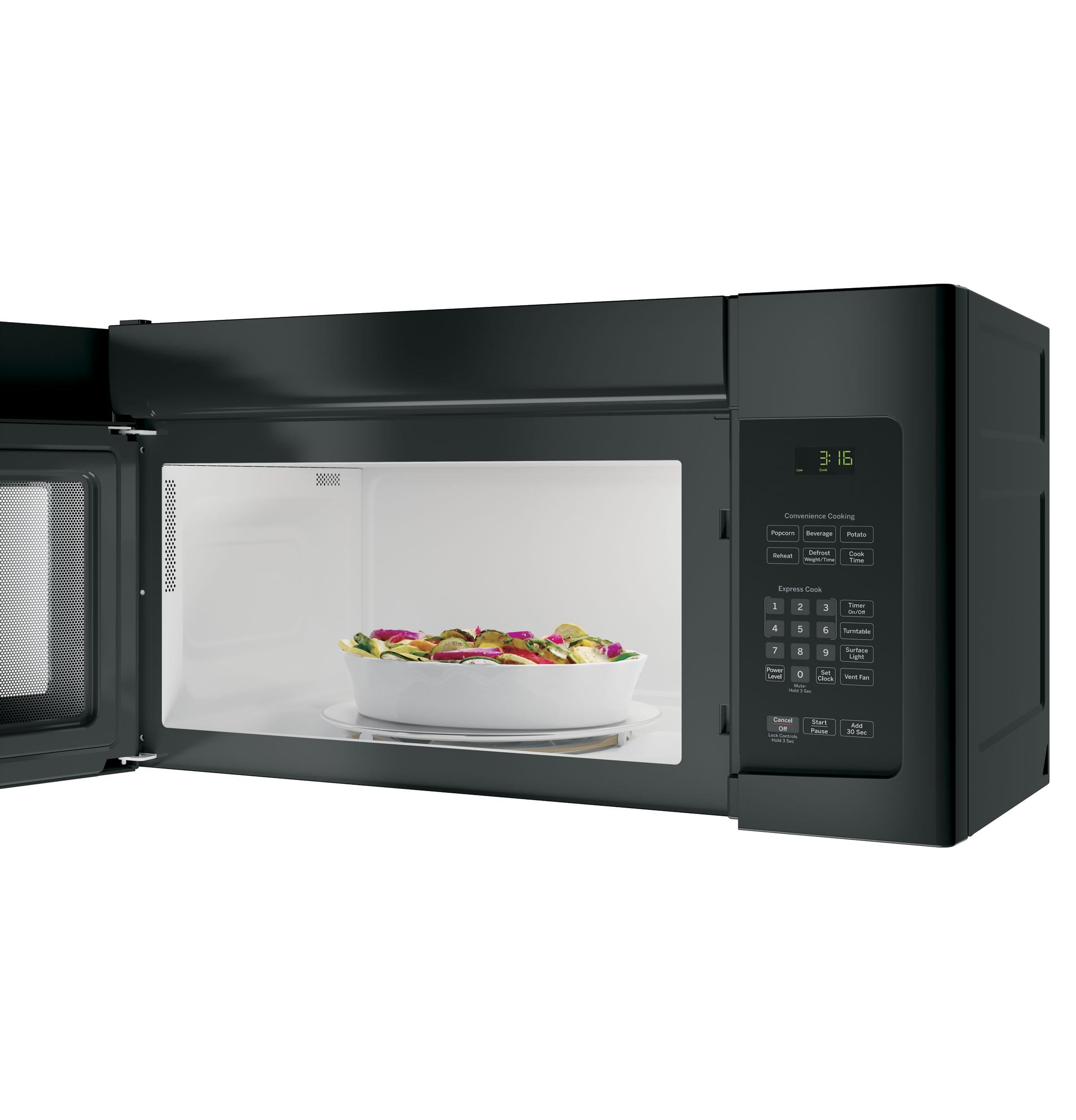 JNM3163DJBB GE® 1.6 Cu. Ft. Over-the-Range Microwave Oven with Recirculating Venting