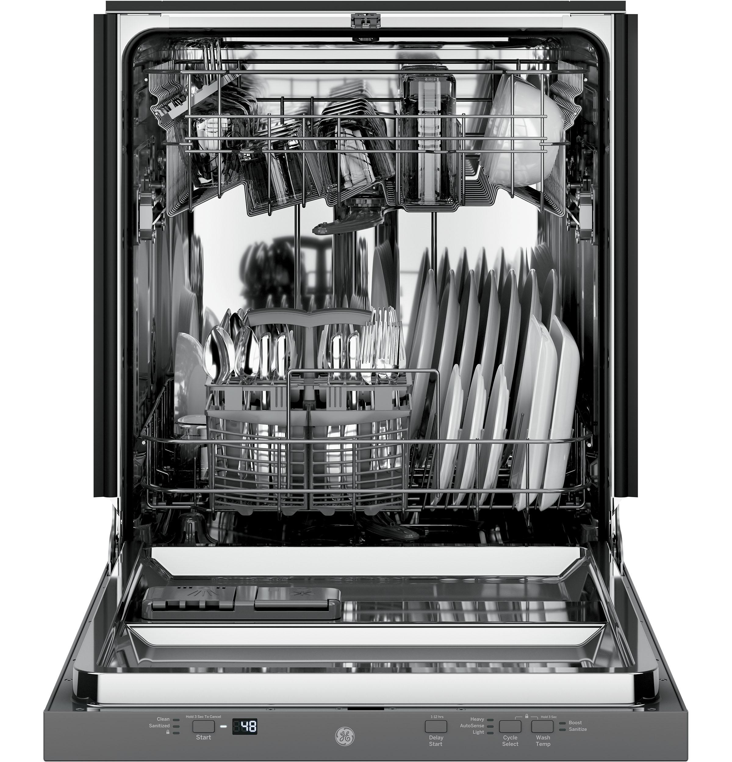 GE® Top Control with Stainless Steel Interior Dishwasher with