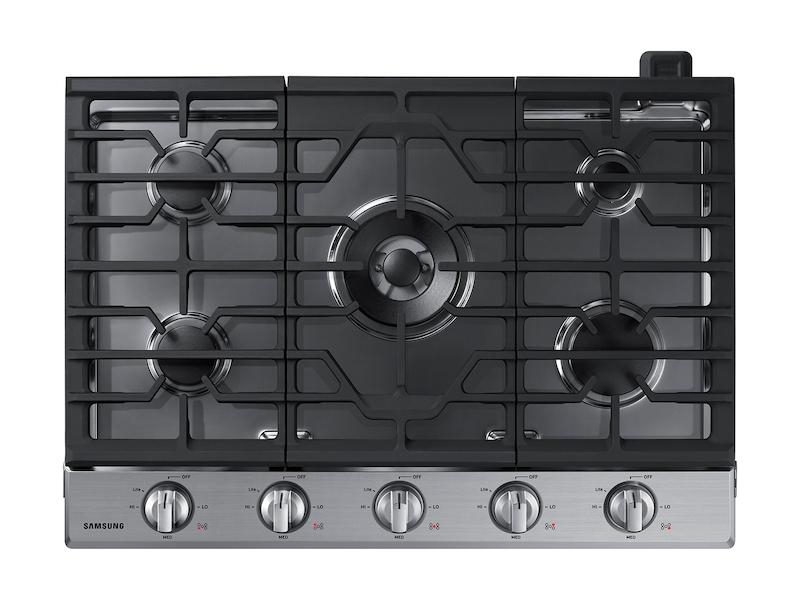 Samsung 30" Smart Gas Cooktop with Illuminated Knobs in Stainless Steel