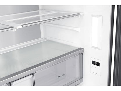 Samsung 23 cu. ft. Smart Counter Depth 4-Door Flex™ refrigerator with Family Hub™ and Beverage Center in Black Stainless Steel