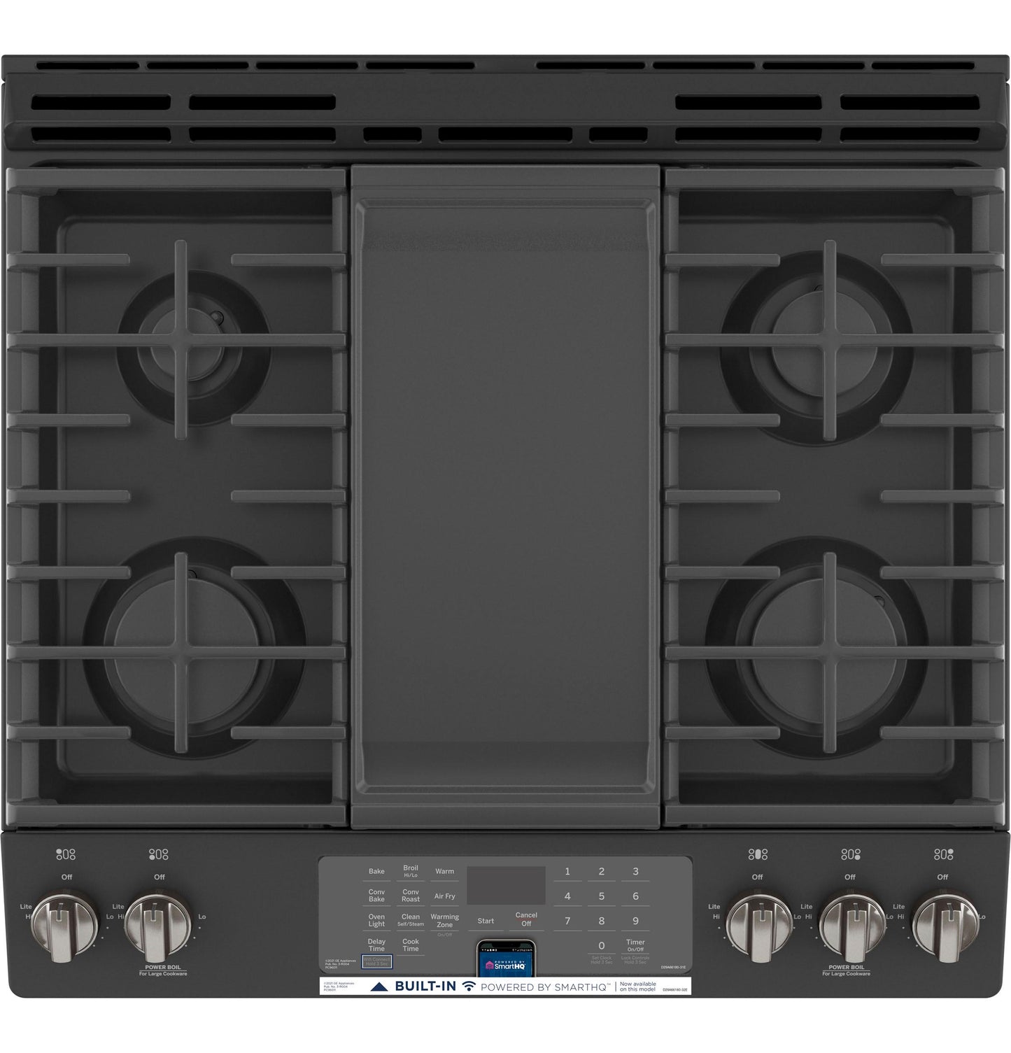 GE® 30" Slide-In Front-Control Convection Gas Range with No Preheat Air Fry