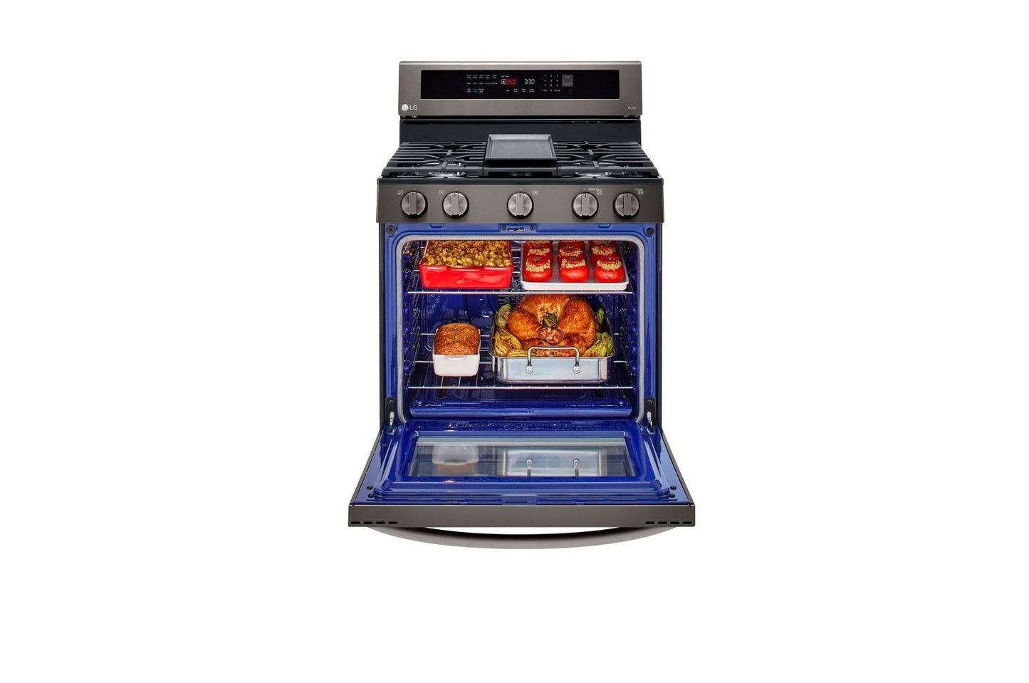 Lg LRGL5825D 5.8 cu ft. Smart Wi-Fi Enabled True Convection InstaView® Gas Range with Air Fry