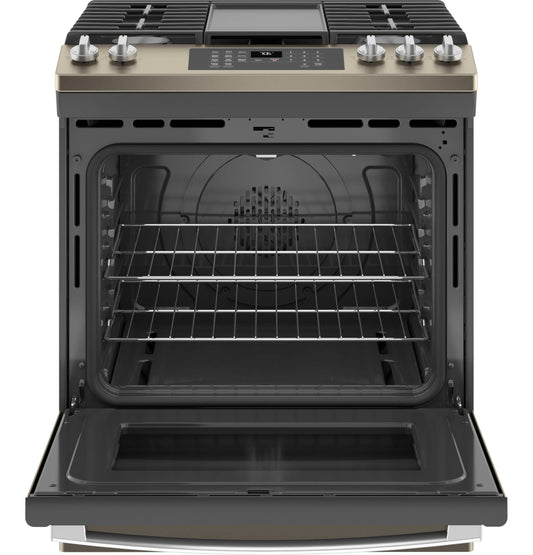 JGS760EPES GE® 30" Slide-In Front-Control Convection Gas Range with No Preheat Air Fry