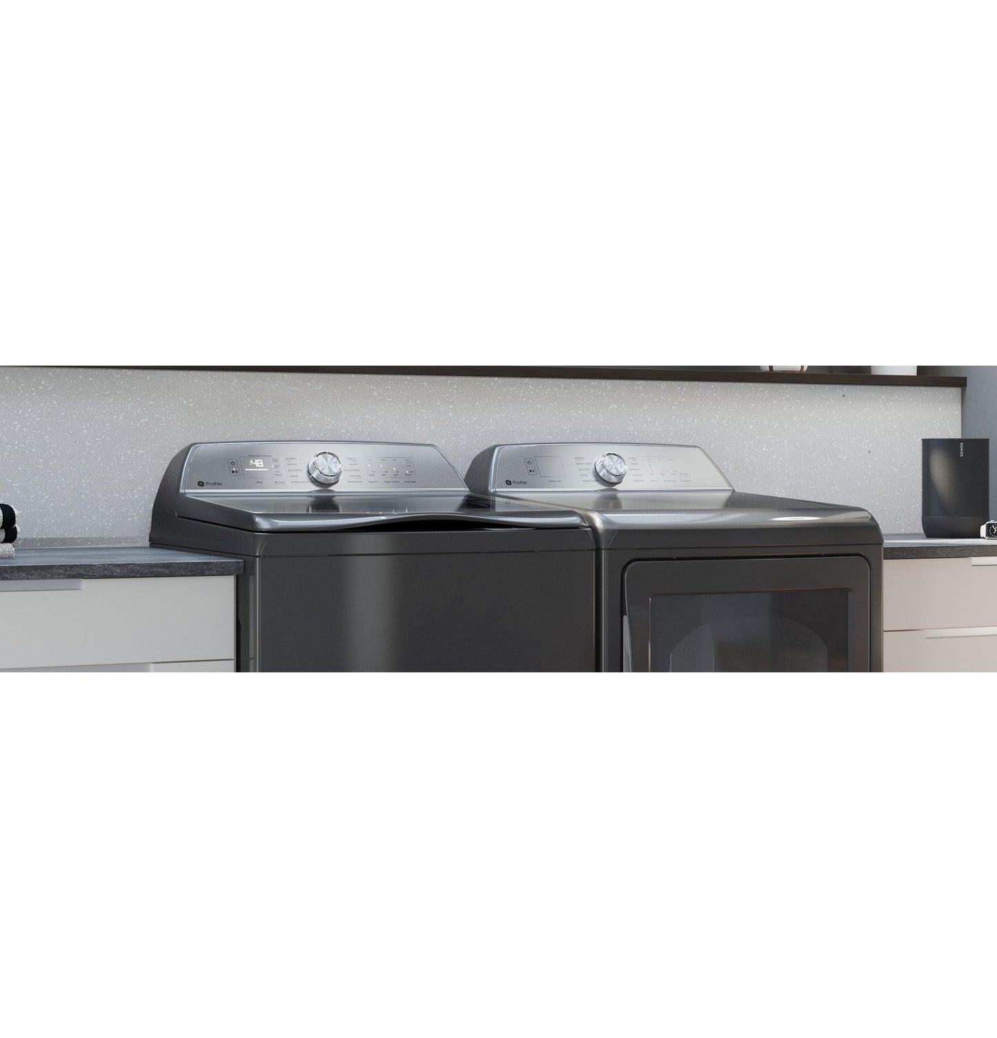 PTW600BPRDG GE Profile™ ENERGY STAR® 5.0 cu. ft. Capacity Washer with Smarter Wash Technology and FlexDispense™