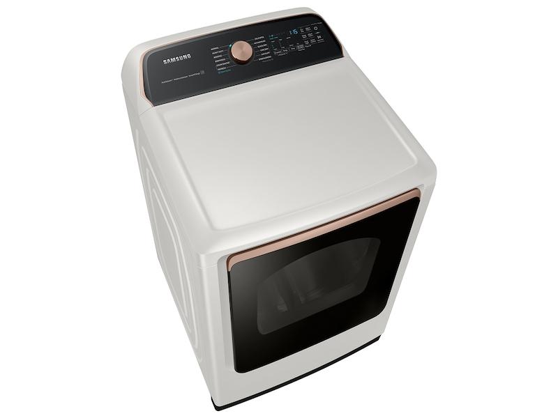 Samsung 7.4 cu. ft. Smart Electric Dryer with Steam Sanitize  in Ivory