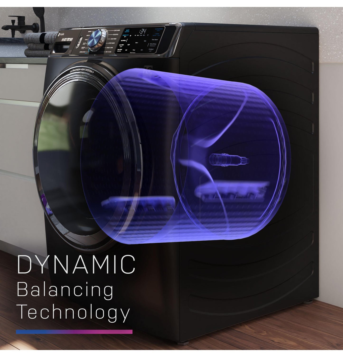 GE Profile™ 5.3 cu. ft. Capacity Smart Front Load ENERGY STAR® Steam Washer with Adaptive SmartDispense™ UltraFresh Vent System Plus™ with OdorBlock™