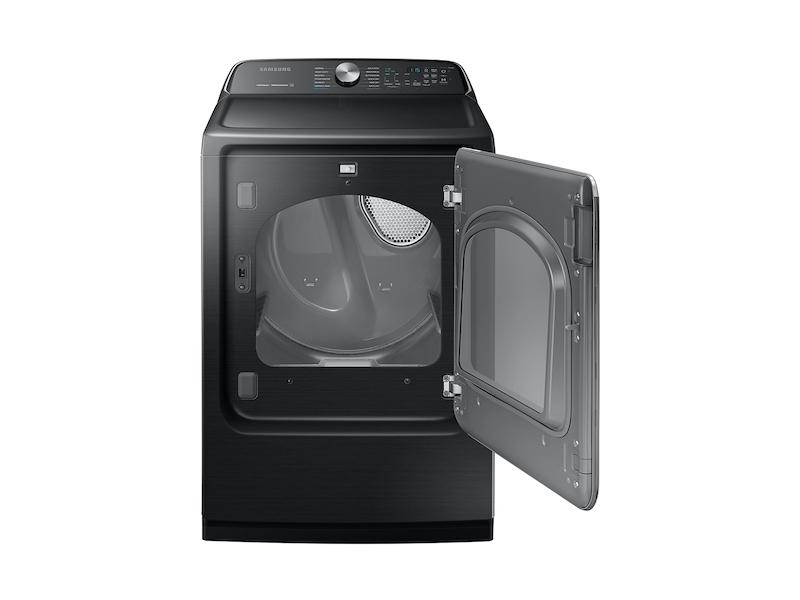 Samsung 7.4 cu. ft. Electric Dryer with Steam Sanitize  in Black Stainless Steel