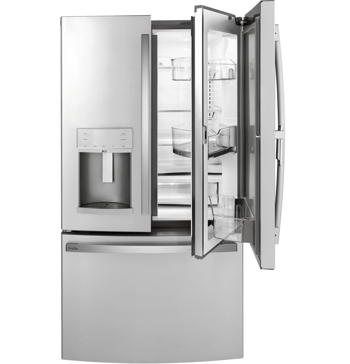PYD22KYNFS GE Profile™ 22.1 Cu. Ft. Counter-Depth Fingerprint Resistant French-Door Refrigerator with Door In Door and Hands-Free AutoFill
