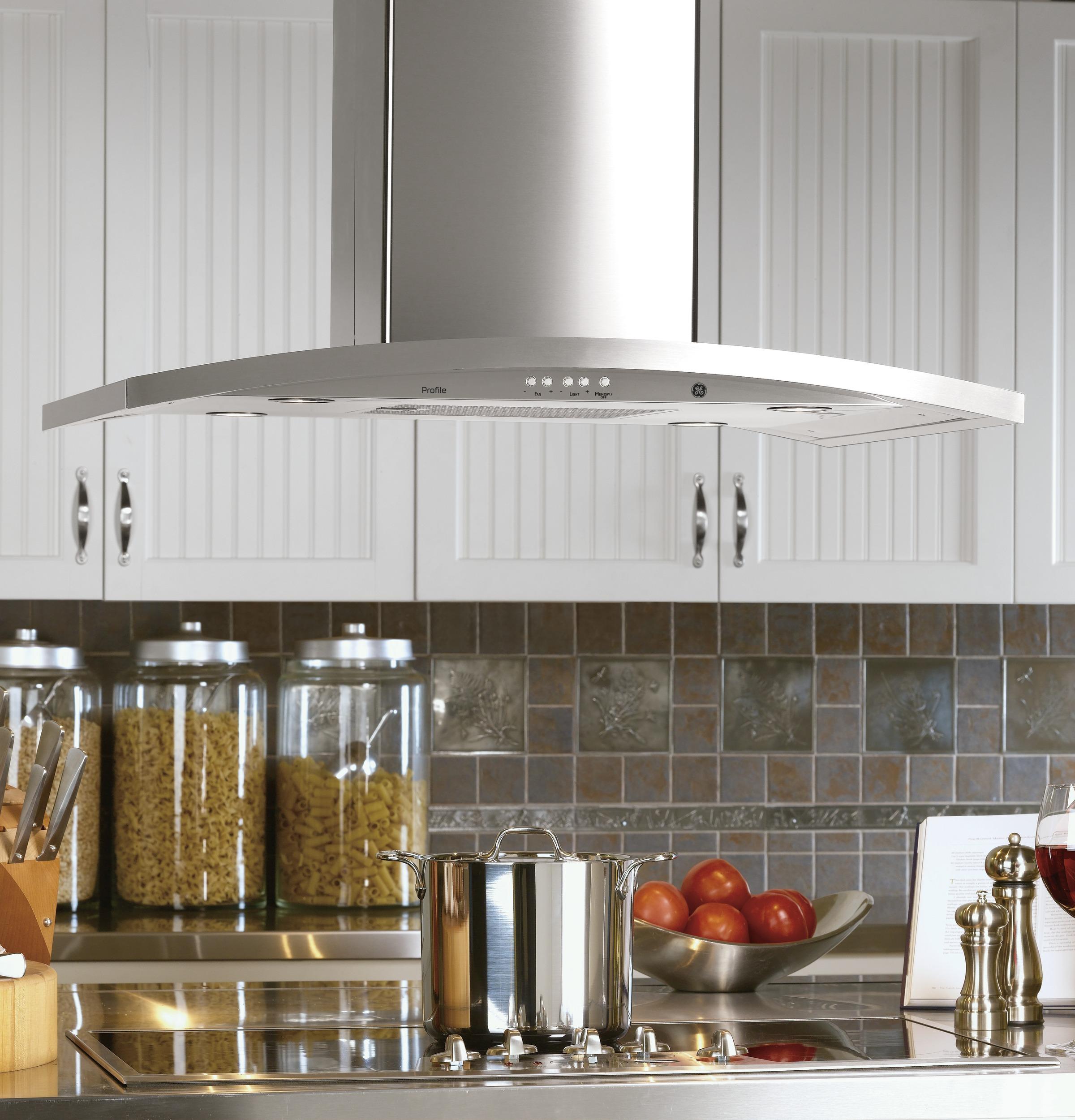 GE Profile™ 36" Island-Mount Chimney Hood