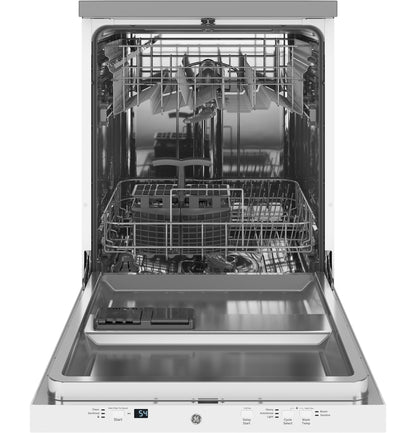 GPT225SGLWW GE® ENERGY STAR® 24" Stainless Steel Interior Portable Dishwasher with Sanitize Cycle