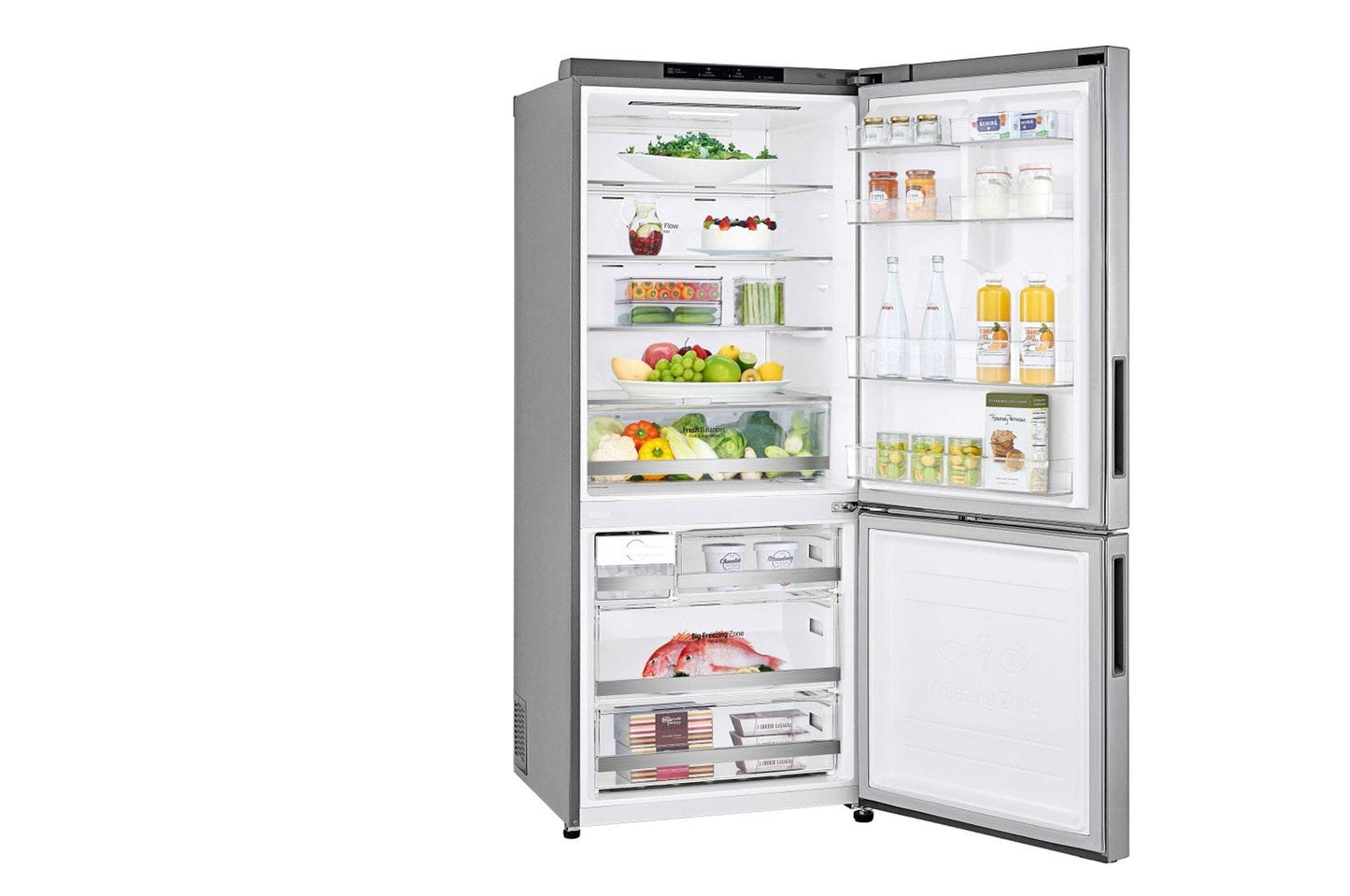 Lg LBNC15231V 15 cu. ft. 28-inch Wide Bottom Freezer Refrigerator - Stainless Steel